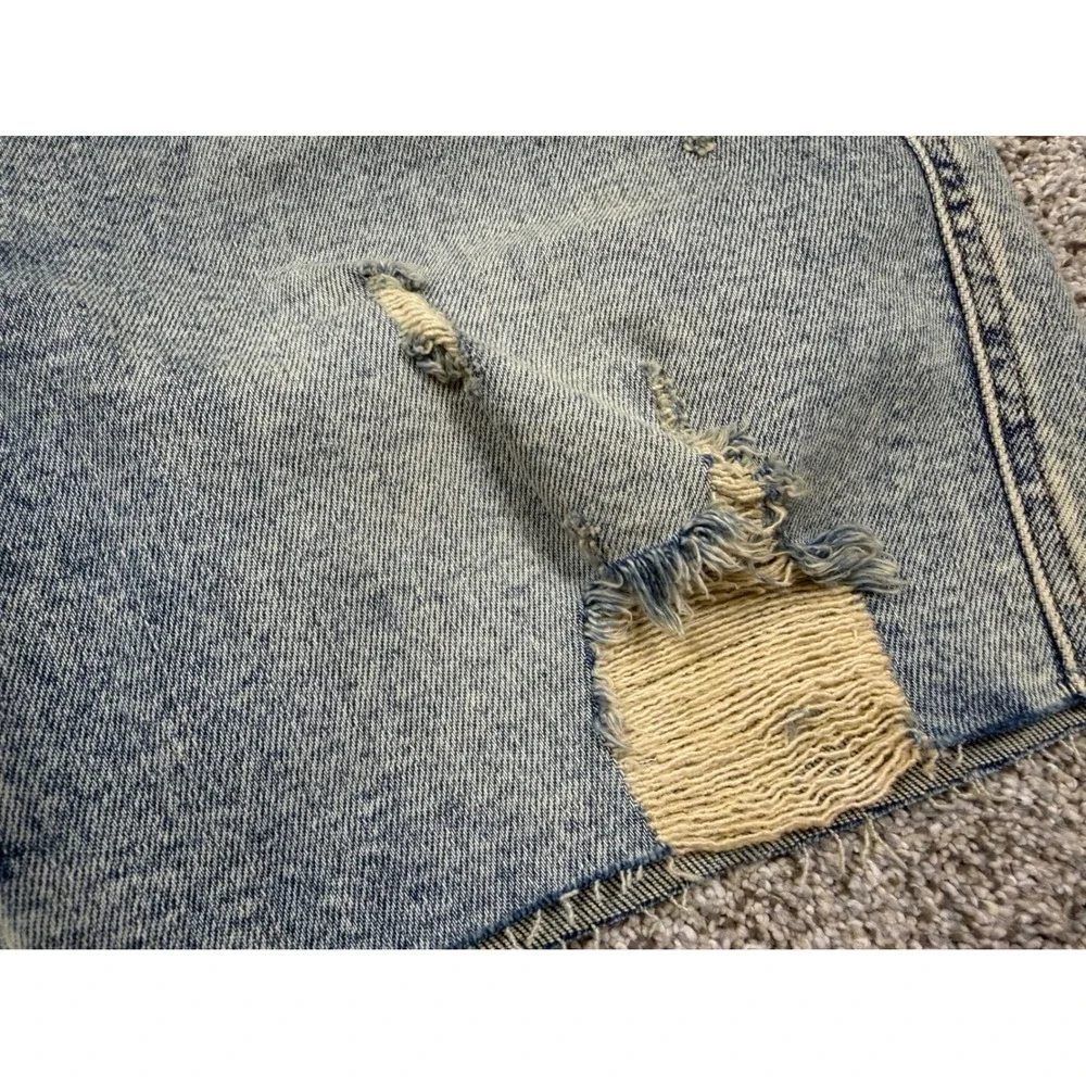 Judy Blue Denim Shorts Women XL Light Blue NWT Distressed High Waist Cut Off